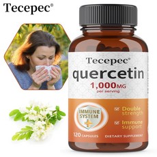 케르세틴 1 000mg/분 120캡슐|초강력 바이오플라보노이드 보충제 면역지지용|non-GMO 글루텐 프리, 1개, 60회분