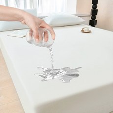 VERVEO 부드러운 퀼팅 매트 커버 매트 방수 매트 커버, 흰색, S(110×200×40cm)흰색 ，1 개