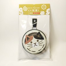 戶外露營迷你隨身便攜式盤蚊香盒，附帶蓋，可懸掛，家用, 貓咪黑底, 1個