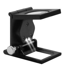 帶光源10倍摺疊放大鏡 刻度經緯密度測量放大鏡 帶指針LED照布鏡, 1個, 1個