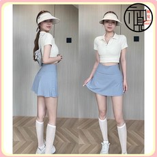 藍色運動短裙瑜伽裙半身裙女2025新款夏季網球裙a字包臀裙褲套裝