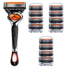 코코유 남자 수동 면도기 5중날 회전헤드 무통 밀착 면도기 LXZ-13, 12개, 블랙, XZD-1