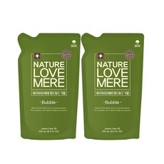 네이쳐러브메레 유아 핸드워시 거품 리필형, 레몬향, 250ml, 2개