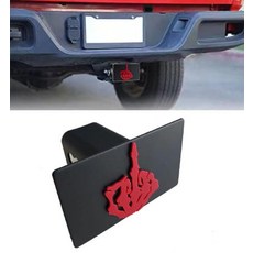 맞춤형 3D 금속 트레일러 히치 커버 5.1cm(2인치) 견인 후면 리시버 플러그 커버 스켈레톤 미들 핑거 엠블럼 쿨 카 SUV 픽업 트럭 헤비 듀티 레드, 맞춤형 3D 금속 트레일러 히치 커버 5.1cm(2인치