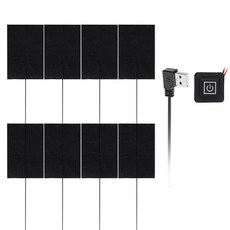 의류 히터 가열 조끼 의류 가열 패드 여러 조각 겨울 의류 워머와 호환되는 검은색 의상 전기 천, One drags eight, 1세트, 8FP803557_SWX