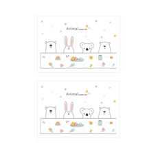 차차미 2개 귀여운 투명 시트지 주방 기름 오염방지 타일 유리 벽지 스티커, 귀여운 동물×2입