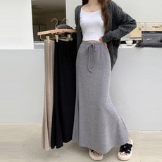 뉴욕멋쟁이 모카 밴딩 머메이드 롱스커트