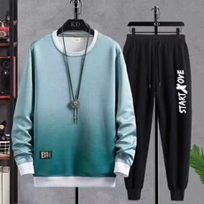 豹開之家 M-5XL 印花圓領 長袖休閒運動衛衣套裝男裝秋季潮流Y01