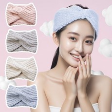 오드뷰티 보들보들 와이드핏 세안 헤어밴드 머리띠, 1개, 마일드 핑크