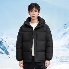 情侶款冬季羽絨服，時尚潮流寬鬆保暖白鴨絨外套