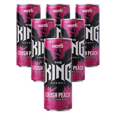 HOT6 핫식스 더킹 크러쉬피치 355ml 6개입 고카페인 에너지 드링크