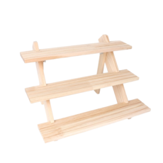 實木階梯式展示架 置物架 文創市集擺攤商品陳列架 飾品收納架 多層多尺寸, 實木展示架 (3層), 1個