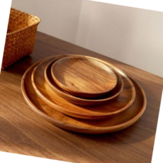 브런치 캠핑용 나무 원목 접시 우드 식기 그릇 (XL사이즈), XL(D24)