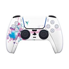 스키닛 데칼 게이밍 스킨 PS5 컨트롤러 호환 바이올렛 하모니 (벌새) 디자인, White - SPLTRS06