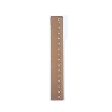물결 모양의 가장자리가 있는 15cm 알루미늄 눈금자 - 학생 학교 및 사무용품을 위한 경량 금속 측정 도구, 브라운