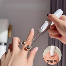 【慧己】手指拉伸器 滾輪式經絡按摩器 多功能手指放鬆按摩儀, 1個, 透明款+穴位圖+刮痧手冊+小精油+保護套