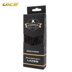 스케이트 끈 듀얼 레이어 브레이드 하키 액세서리 84/96/108/120in 스포츠 용 강화 왁스 팁 아이스 신발, 120in Black