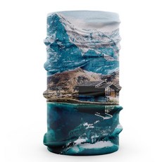 廣隆 冰絲頭巾 冷感透氣防曬魔術頭巾 防風防塵騎行面罩 運動頭巾頭套圍脖口罩面罩 抗UV透氣吸汗, 雪山, 1個