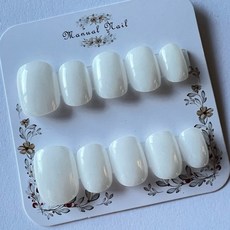 Manual Nail 白色珍珠光澤 日常穿戴甲 XS M, 1個