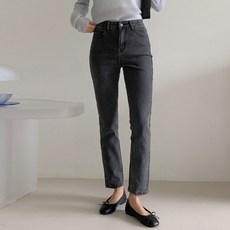 루나진 앤드 일자핏 스판 흑청 팬츠 그레이진 스판