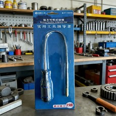 Kuntech 강력 굽힘 가능 자석 막대 유연하게 구부러지는 스프링 자석 막대. 고급스러운 선물 수동 조작 금속 및 플라스틱 소재 DIY 도구 자석 집게 도구, 1개, KT5095-검정색