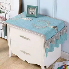 유럽 ​​꽃 먼지 커버 다목적 침대 옆 테이블 간단한 가정용 냉장고 전자 레인지 주방 액세서리 New, 05 1, 03 40x60cm, 1개