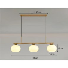 華燈惠 北歐長型吊燈 3頭餐桌燈 吧檯燈 中島燈 簡約現代玻璃吊燈 輕奢家用裝潢燈, 銅本色3頭送12瓦三色光, 銅本色3頭送12瓦三色光
