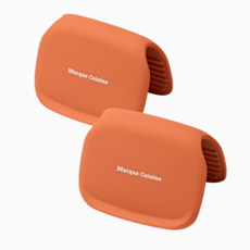 마르쿠진 완벽 열 차단 두꺼운 더블가드 실리콘 냄비 손잡이 2P 내열 주방장갑, 1세트, 벨벳레드