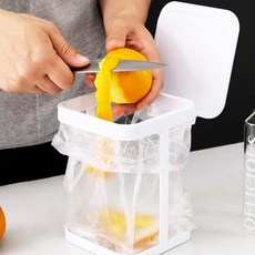 다용도 접이식 주방 선반 접이식 미니 테이블 휴지통 사무용 식품 쓰레기 봉투 수납 선반, 1개, 화이트