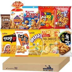 복고 과자 땅콩강정1개 신짱1개 맛동산1개 조청유과1개 카라멜땅콩1개 바나나킥1개 인디안밥1개 허니버터칩1개 오징어땅콩1개 몽실1개, 10개