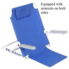 바닥 의자 좌식 소파 접이식 등받이 거실 휴식 체어 다기능 침대 다중 기어 조절 가능 팔걸이가 있는 휴대용 프레임, 7)Blue Cloth-A