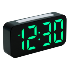 에트 KC인증 뉴로라 무드등 디지털 전자 LED 무소음 책상 듀얼알람 시계, 매트블랙