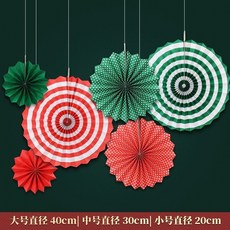 크리스마스 천장장식 성탄절모빌 쇼핑몰 학원 매장 인테리어, 종이부채꽃 B형 (6개입), 1개