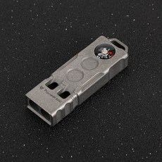 星攀戶外 多功能EDC指南針口哨 鈦合金求生哨 內建指南針求生口哨二合一 野外探險高音高分貝爆音鈦合金哨子 噴砂款現貨, 石洗款, 1個