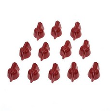 Dopro 12팩 0.6cm(1/4인치) 범용 빈티지 레이즈 미니 치킨 헤드 손잡이 소형 기타 베이스 전위차계 손잡이 앰프 노브 이펙트 페달 치킨 헤드 손잡이 고정 나, Mini Style Vintage Raised Top, 레드