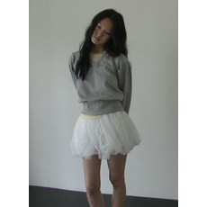 [얀시시] 로맨틱 셔링 미니 스커트 - 화이트