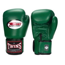 古川小夫 TWINS 經典素色系列 拳擊 泰拳 手工真皮 拳套 散打 ＭＭＡ 搏擊 比賽 -深綠色, 1個, 8oz
