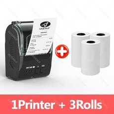 USB 블루투스 영수증 티켓 POS 프린터 무선 미니 휴대용 모바일 58MM 기계 Loyv, Add 3Rolls