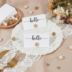 WADORN 장식용 플로럴 펄 플레이스 카드 홀더 골든 메탈 이름표 스탠딩 세트 벌크 뷔페 식품 라벨 명함 웨딩 테이블 세팅 소매점 15세트 168515