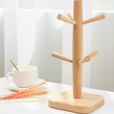 드림 조립식 원목 컵걸이 머그컵 거치대 커피잔 홀더 건조대 수납 꽂이 트리, 1개