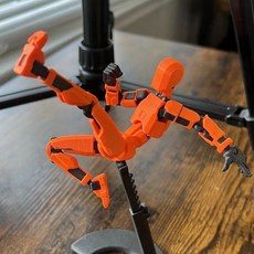 Dummy 13 더미13 무기팩+받침대 포함 액션피규어 3D프린트, 1개, 오랜지+블랙, 14cm