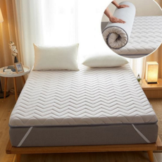 푹신한 침대 토퍼 바닥 접이식 토퍼 매트리스 사계절 싱글