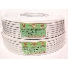 六合牌 600V PVC 絕緣白扁線 1.6mm²x2C / 2.0mm²x2C 100碼, 1個, 1.6x2c 100Y