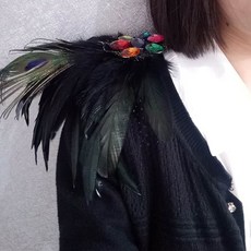 어깨 장식 견장 브로치 와 정장 드레스 성능 epaulettes 깃털 코사지 꽃 드레스 applique, 없음, 1개