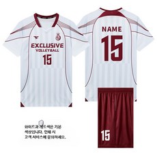 배구복 세트 남녀공용 체육대회 중고등학교 통기성 단체복 맞춤제작 팀복, 7922-화이트과 레드