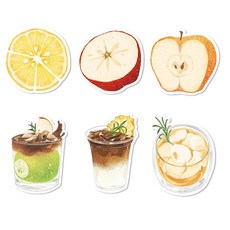 토투요 6팩 셀프 스틱 노트 패드 커피 디자인 모양의 스티커 메모 여름 셀프 접착 메모 패드 학생들의 홈 오피스 알림 룸메이트 선물 탭 용품 4 6 x 3 3 인치