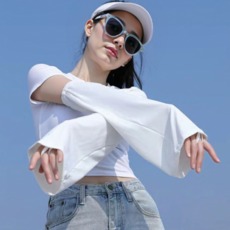 자외선차단 스포츠토시 여름쿨토시 팔토시 냉감 손등커버, 베이직화이트