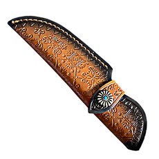 스타일 휴대용 칼집칼 커버 레트로 조각 소가죽 접이식 칼 가죽 야외 도구 칼집, 1개, 9. 06