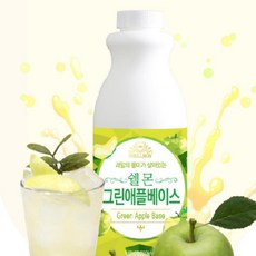 과일 원액 농축액 1kg 자몽 청포도 에이드 스무디 음료 베이스, 쉘몬 과일 농축액 베이스 그린애플 1kg, 1개