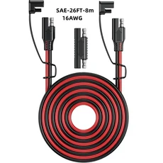 12V 24V 20A 자동차 시가 라이터 연장 케이블 내부 플러그 소켓 남성 여성 액세서리, 04 DSAE--16AWG-26FT, 01 빠른